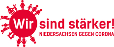 Logo der Kampagne „Wir sind stärker! Niedersachsen gegen Corona“